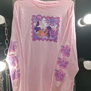 Valfre Pink Long Sleeve Tee with Purple Graphic
